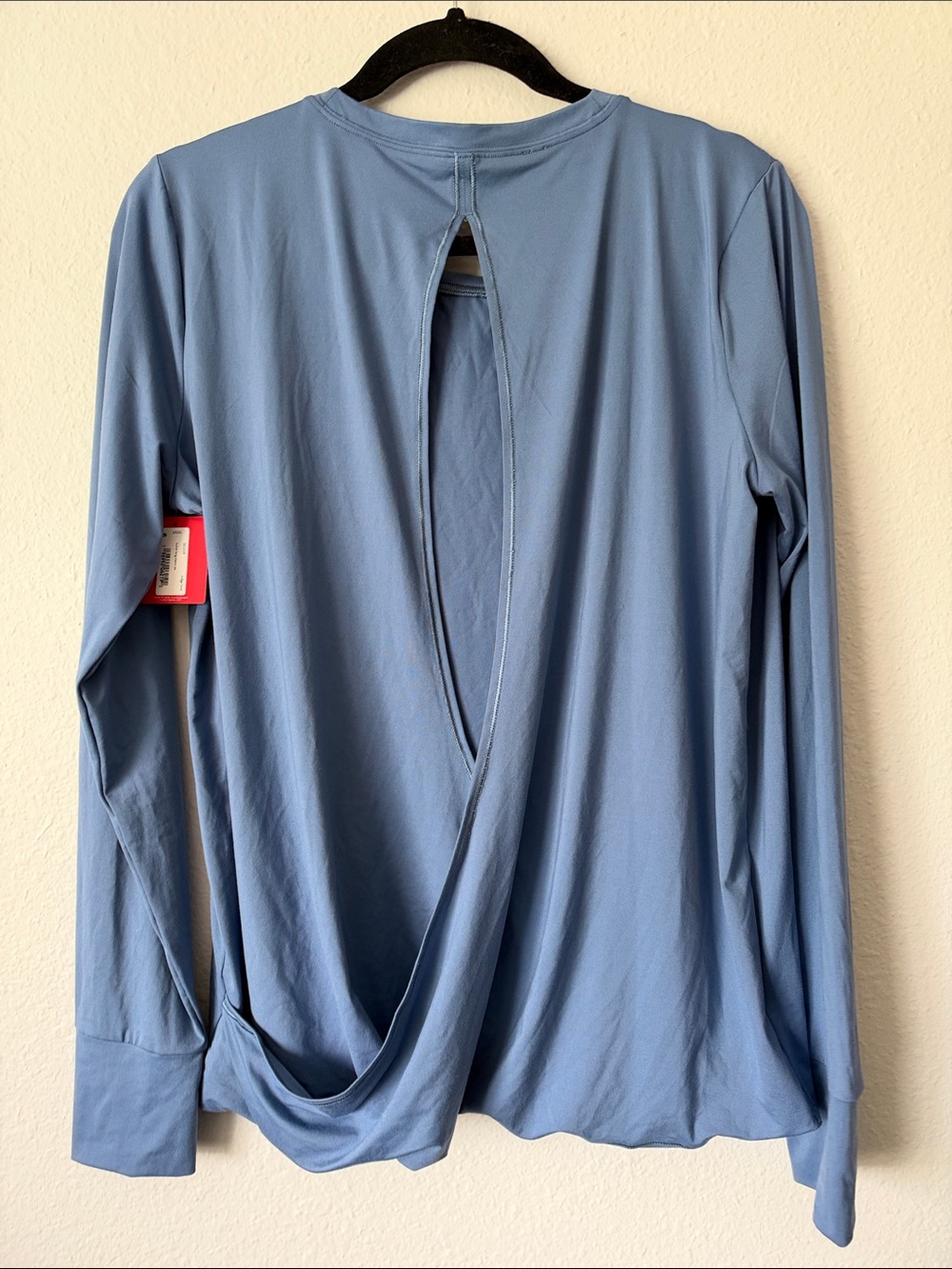 Spanx Butter Wrap Back Long Sleeve Tee Shirt Indigo Blue Haze size Large - Picture 4 of 4